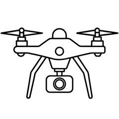Drone with Camera line art vector