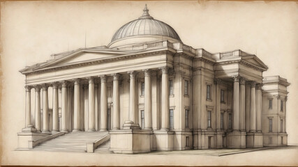 Old Buildings Illustration, Isometric Building Illustration,