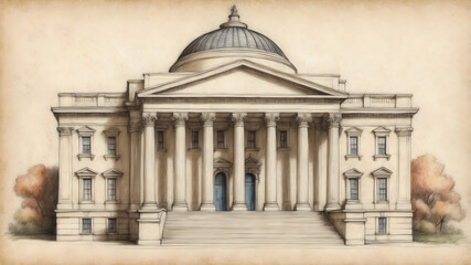 Old Buildings Illustration, Isometric Building Illustration,