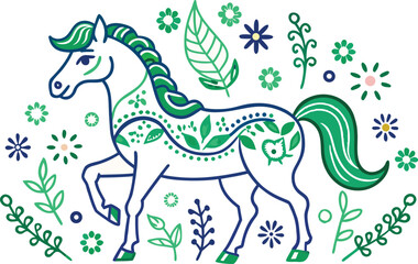 vector illustration of a horse