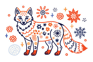 Beautiful Fox with white background