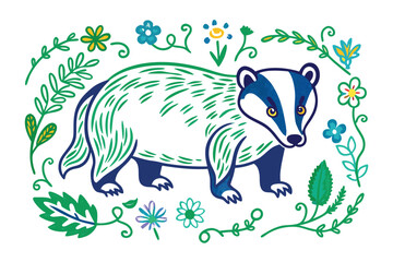 Beautiful Raccoon with white background