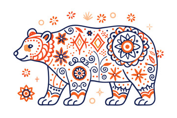 Colorful Bear With White Background