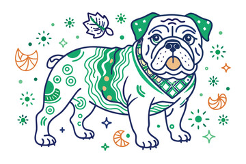 illustration of a dog with a flower