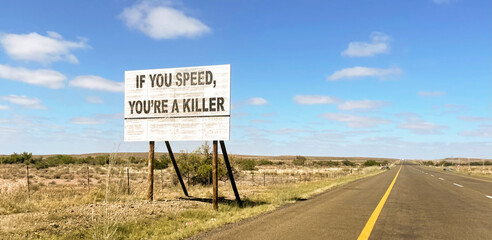 road sign in the desert