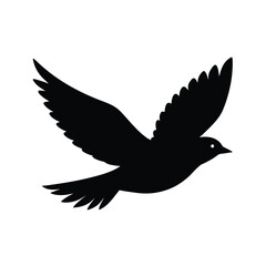 Obraz premium Minimalist Black Flying Bird Silhouette Icon