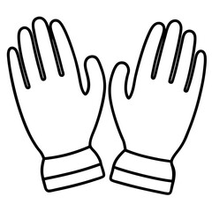 Gloves line art vector
