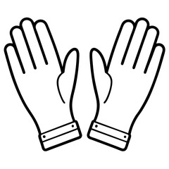 Gloves line art vector