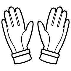 Gloves line art vector