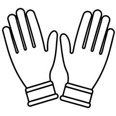 Gloves line art vector