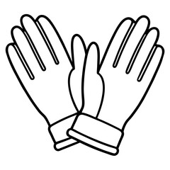 Gloves line art vector