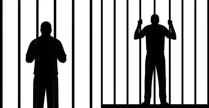 Silhouettes of People Behind Prison Bars - Imprisonment and Confinement