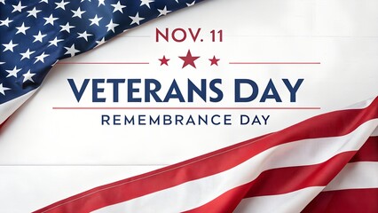 Veterans day and remembrance day with american flags