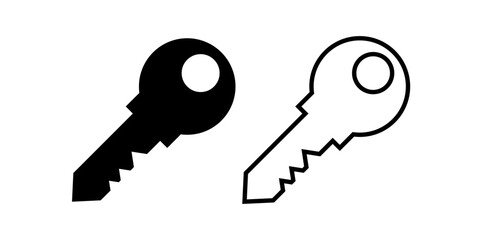 Key simple icon. Lock door pictogram, house or keyword vector symbol, password or success