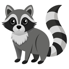 vector-raccoon-with-striped-tail--white-background