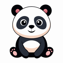 cute-vector-panda-sitting--white-background
