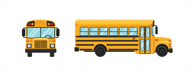 Yellow school bus transportation vehicle icon  