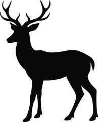 he deer silhouette vector illustration