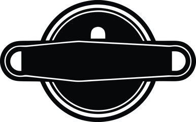  toggle clasp silhouette vector illustration.