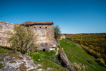 Chufut Kale Mountain Monastery in Crimea, Russia.