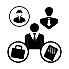 Human Resource Icon Set – Flat Recruitment and Interview Graphics.
