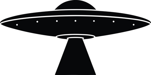  ufo flying saucer silhouette vector illustration
