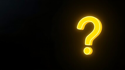Naklejka premium Glowing question mark in dark space, symbolizing curiosity and the unknown.