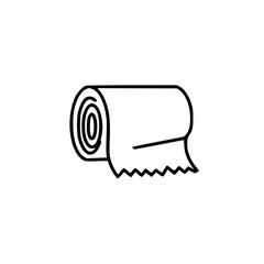 Roll of toilet paper on white background
