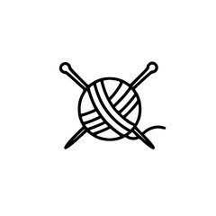 Yarn ball with knitting needles