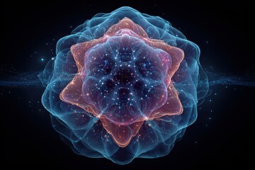  a computer generated depiction of a futuristic and celestial flower. The intricate details and vibrant colors make it a visually stunning piece of art