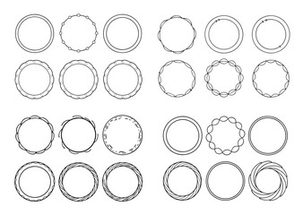 Collection of circular decorative frames and borders for graphic design projects.