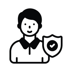 A modern glyph icon of employee insurance document