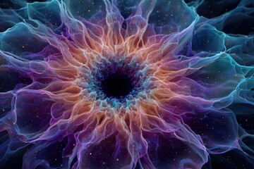 A vibrant and colorful flower set against a dark black background, creating a striking contrast and enhancing the beauty of the flower.