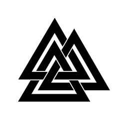 series of valknut odin symbol viking celtic knot triangles for logo icon background web graphic tattoo. vector illustration.