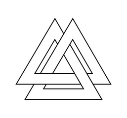 series of valknut odin symbol viking celtic knot triangles for logo icon background web graphic tattoo. vector illustration.