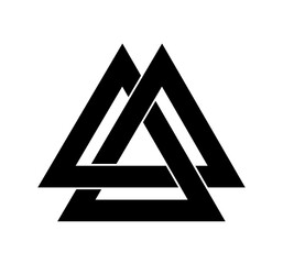 series of valknut odin symbol viking celtic knot triangles for logo icon background web graphic tattoo. vector illustration.