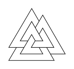 series of valknut odin symbol viking celtic knot triangles for logo icon background web graphic tattoo. vector illustration.