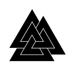 series of valknut odin symbol viking celtic knot triangles for logo icon background web graphic tattoo. vector illustration.