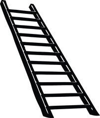 wooden ladder silhouette vector