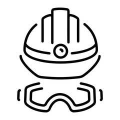A line style icon showing safety equipment