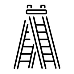 A linear style icon representing rescue ladder