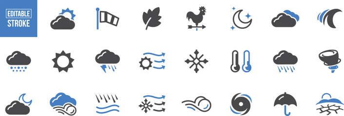 Nature & Ecology Icons – Leaves, Chicken, Bird, Eco, Air Flow, Environment, Sustainability, Feather, Green Energy, Farm Animal, Organic, Natural, Plant, Climate, Weather, Icon

