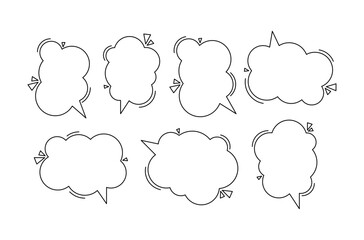 Black and white speech bubble set.