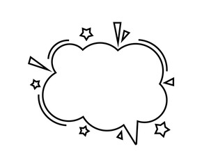 Black and white dynamic speech bubble set.