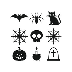 Horror Spooky Halloween Icon Set