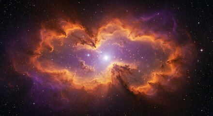 Cosmic Nebula Scenery with Colorful Galaxies