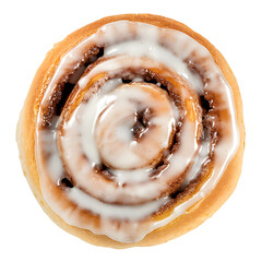 Fototapeta premium Top View of a Glazed Cinnamon Roll