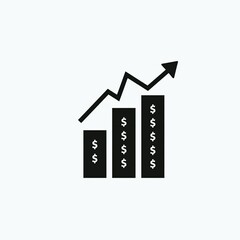 Profit and Revenue Growth Graph with Dollar Symbols