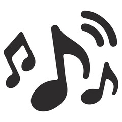 Music Note Sillouette Vector Isloated On White Background