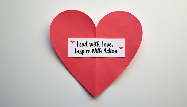 Heart Shaped Paper with Inspirational Message in Bold Font